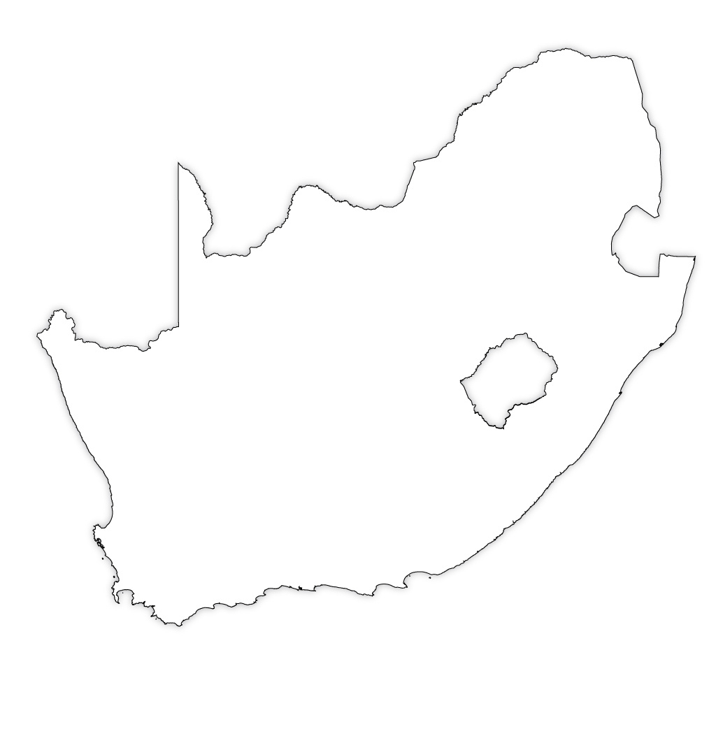South Africa Outline Map, South Africa Blank Map inside Blank Map of South Africa Printable