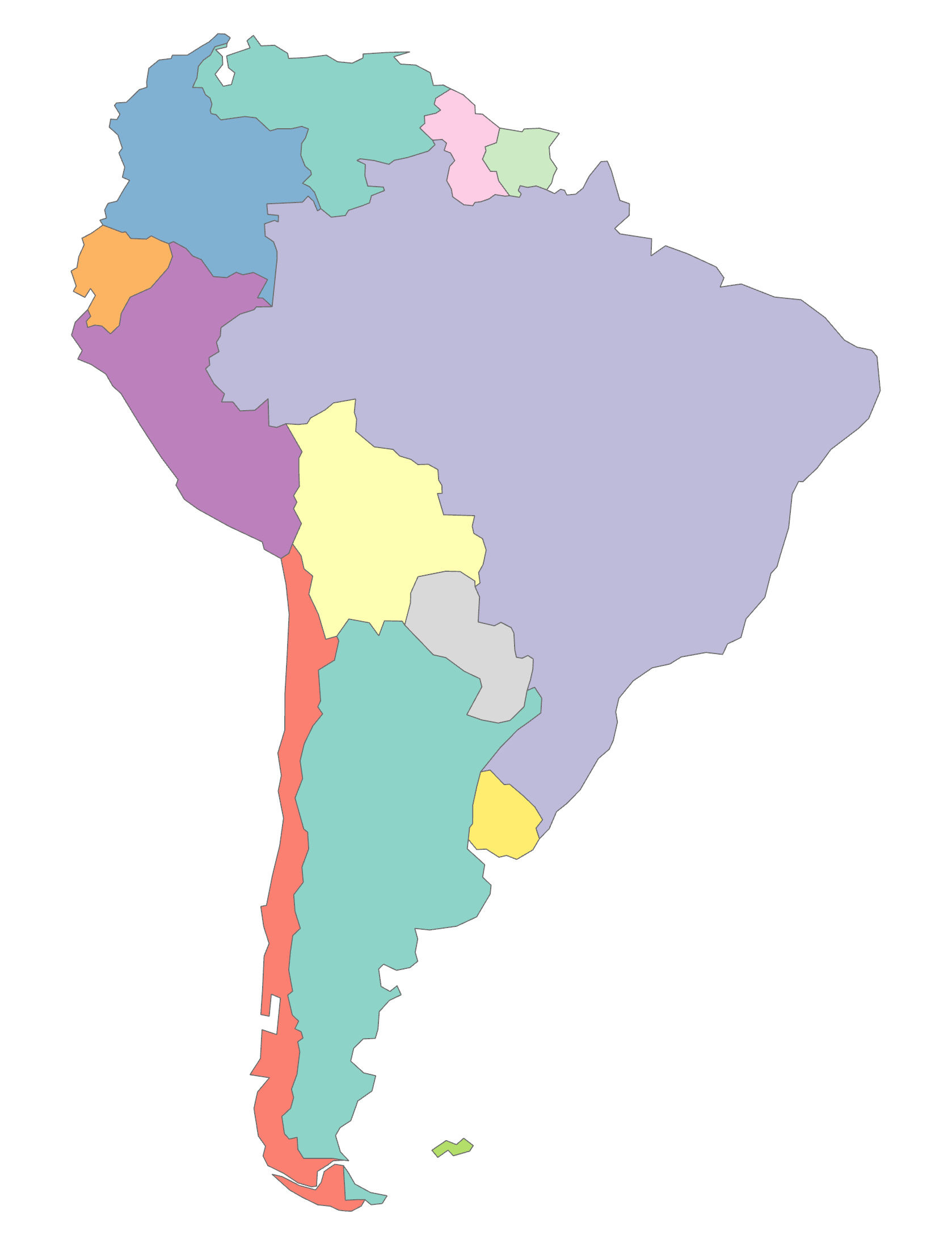 South America Blank Map And Country Outlines - Gis Geography for Free Printable Blank Map Of South America