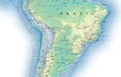 South America Detailed Topographical Map. Detailed Topographical for Topographic Map Of North And South America