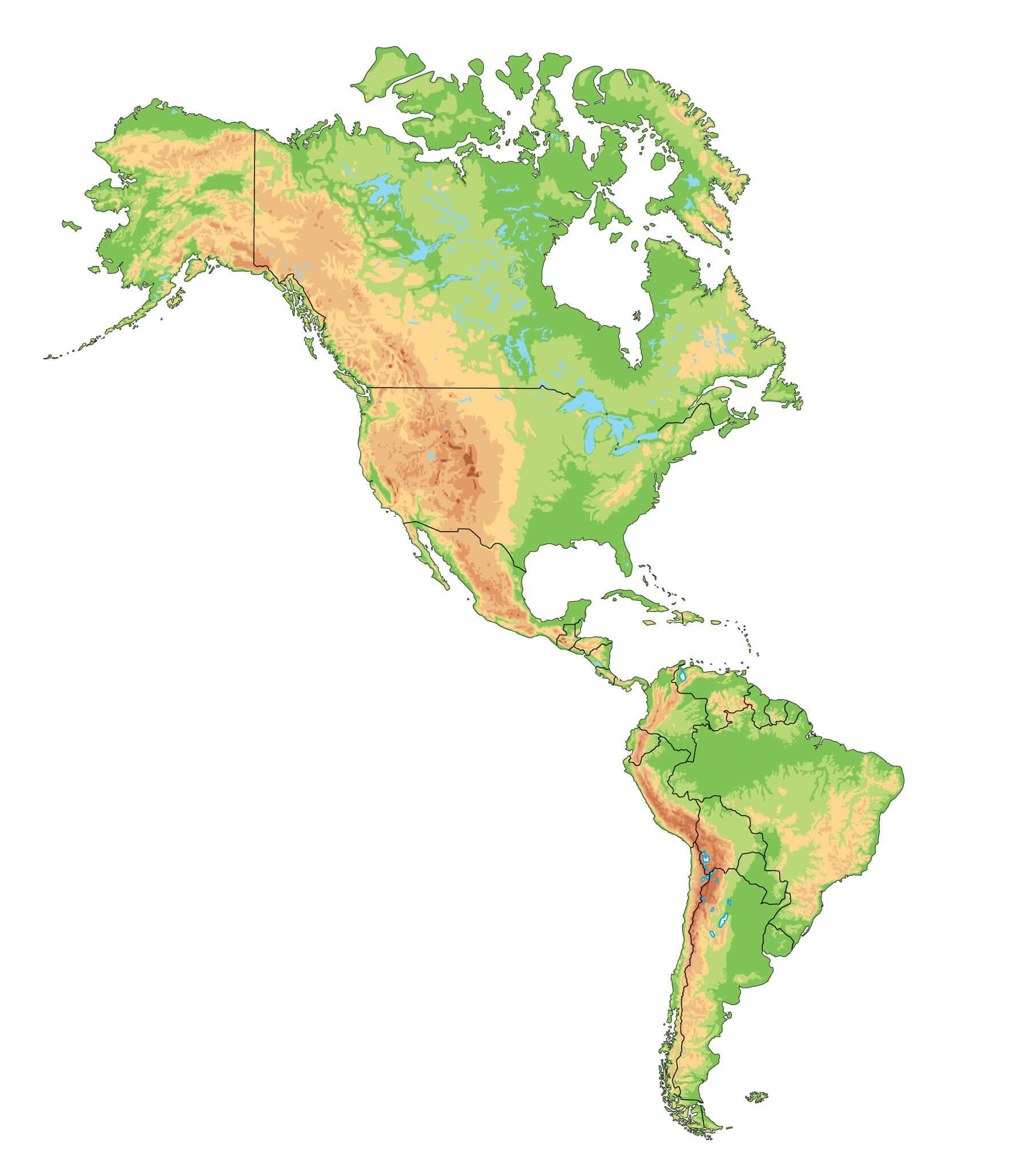 South America Map - Guide Of The World throughout North and South America Geography Map