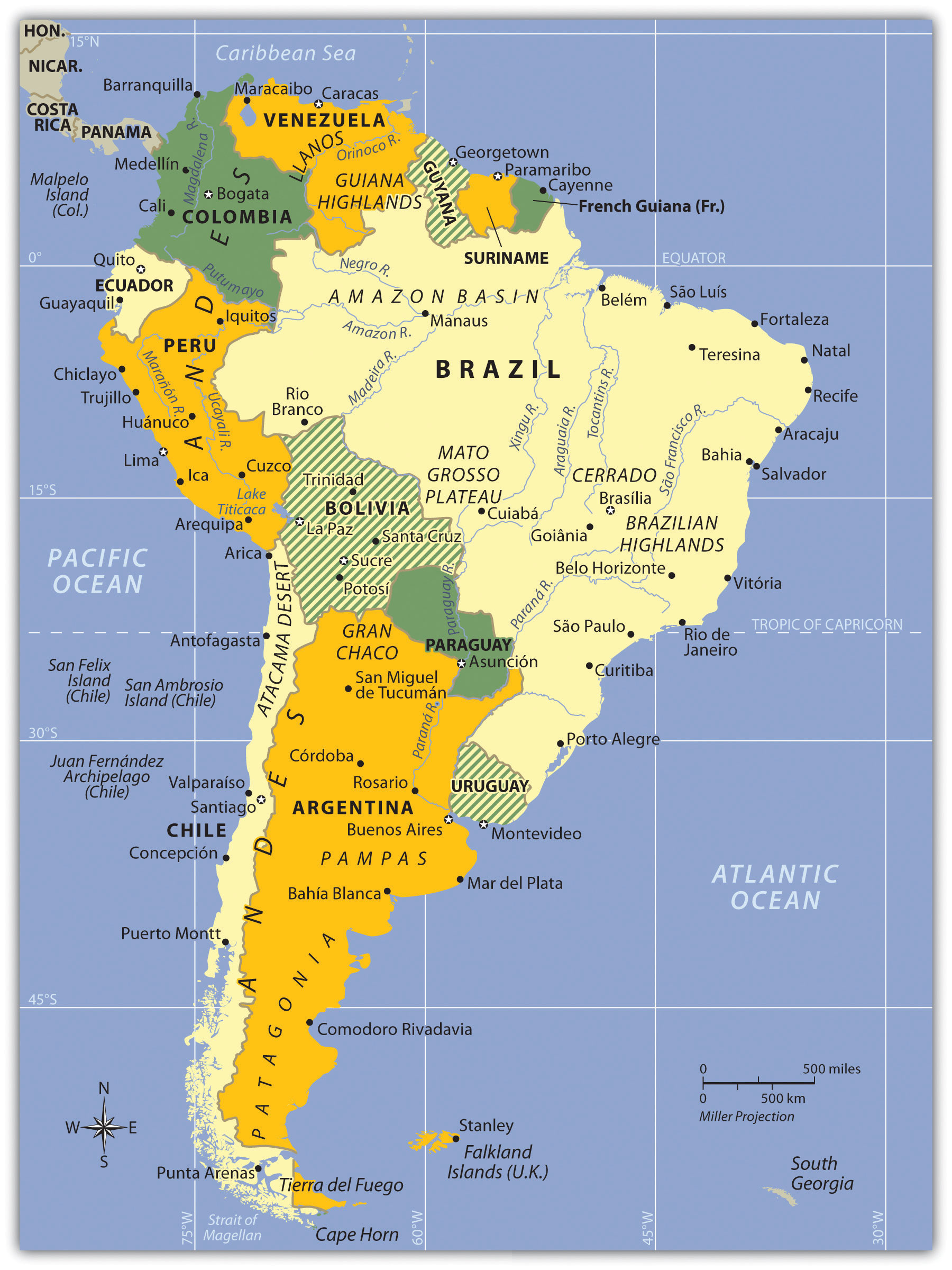 South America throughout North and South America Map with Equator