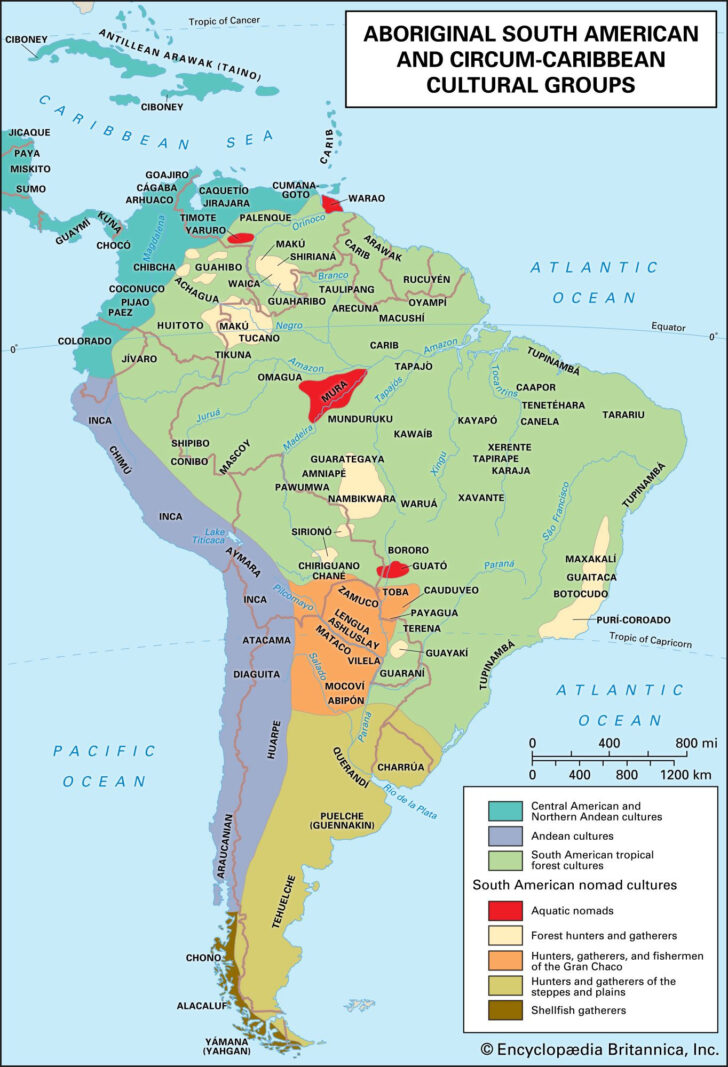Map of Native American Tribes In North and South America