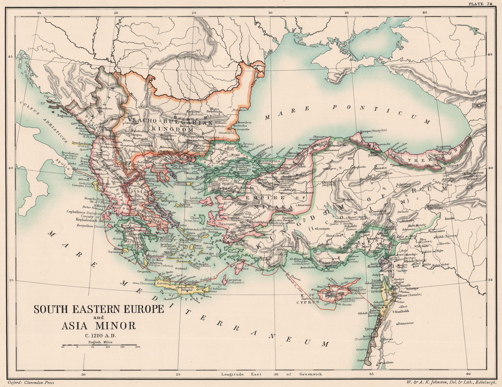 South-Eastern Europe And Asia Minor C. 1210 A.d Von Other with regard to Map Of Eastern Europe And Asia Minor