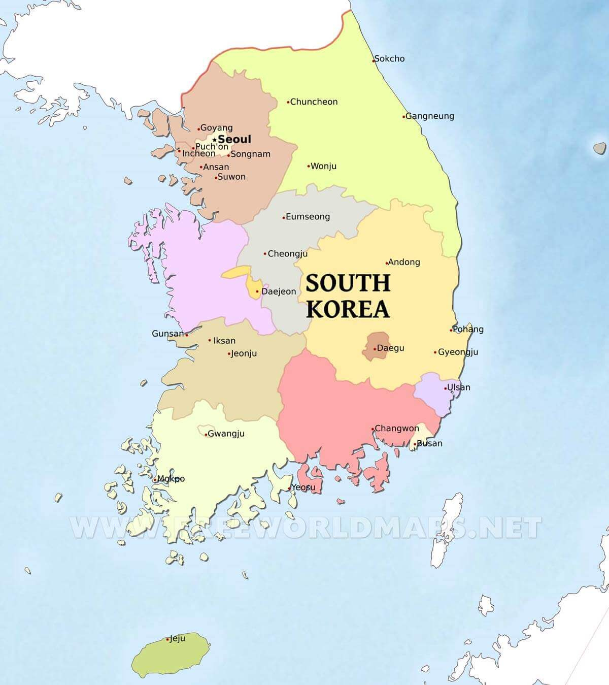 South Korea Maps pertaining to Free Printable Map Of South Korea