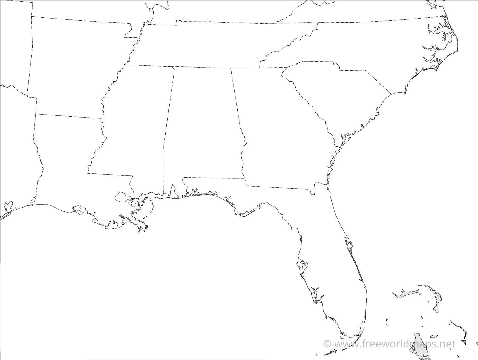 Southeastern Us Political Map -Freeworldmaps regarding Free Printable Blank Southeast Region Map