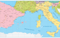 Spain And Italy Map. Vector Illustration. Stock Photo, Picture And in Map Of Spain And Portugal And Italy