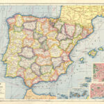 Spain And Portugal; Inset Maps Of Azores; Canary Islands; Madeira With Regard To Map Of Spain Portugal And Canary Islands