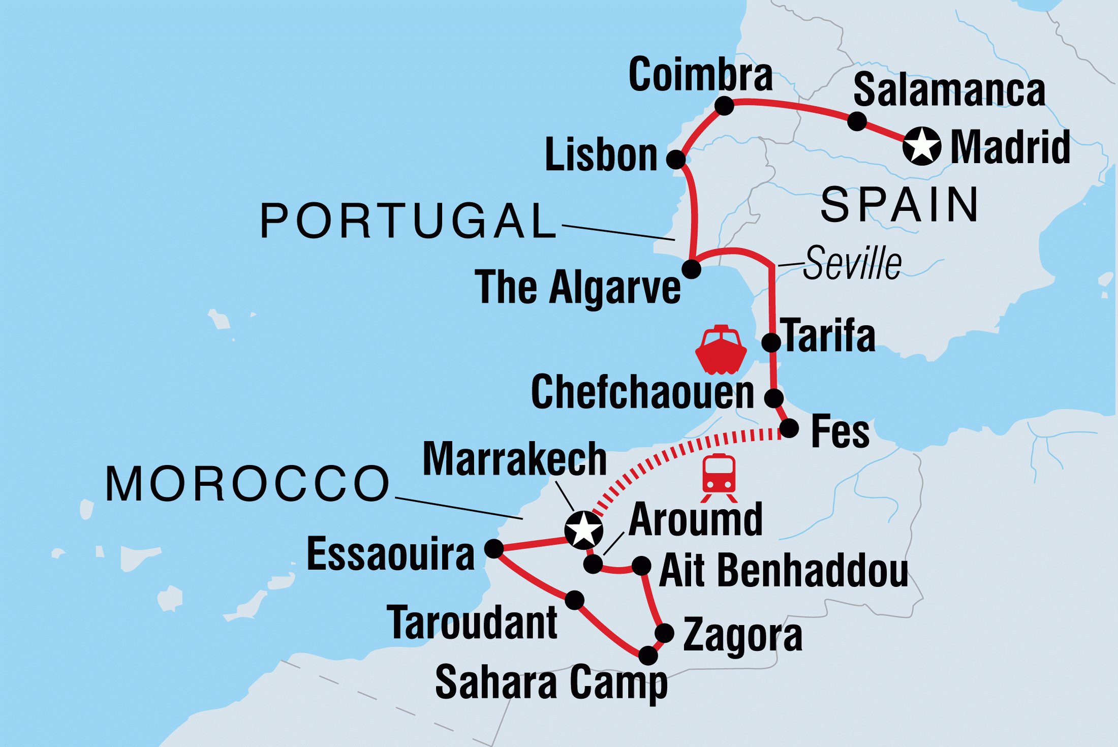 Spain, Portugal &amp;amp; Moroccointrepid Tours With 254 Reviews pertaining to Map of Spain Portugal and Morocco