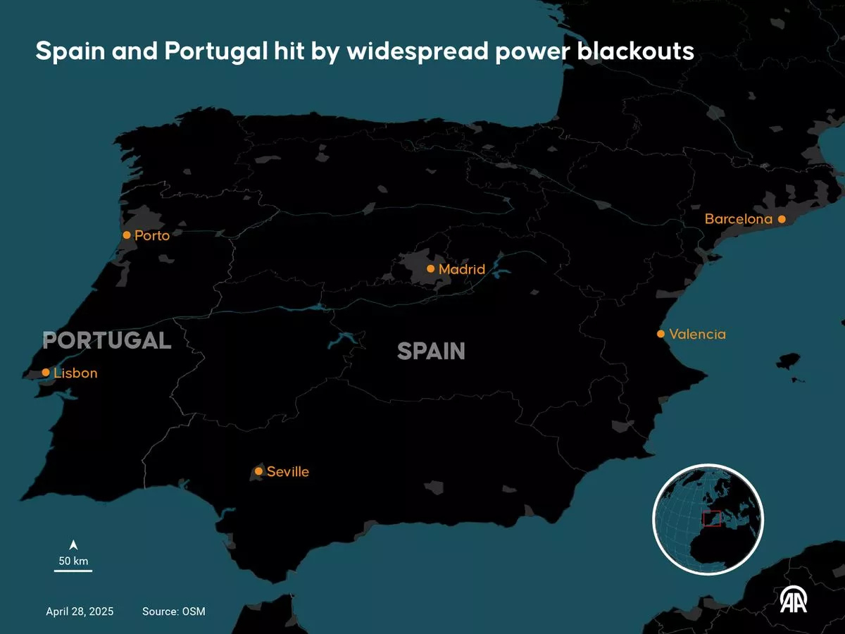 Spain-Portugal Power Outage Map Shows Major Cities Hitblackout intended for Map Of Power Outages In Spain And Portugal