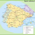 Spain Portugal Railway Map Poster For Train Map Of Spain And Portugal