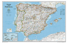 Spain & Portugal Wall Mapnational Geographic – The Map Shop regarding Maps of Spain and Portugal