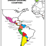 Spanish Speaking Countries Map And Game Cards Regarding North And South America Map In Spanish