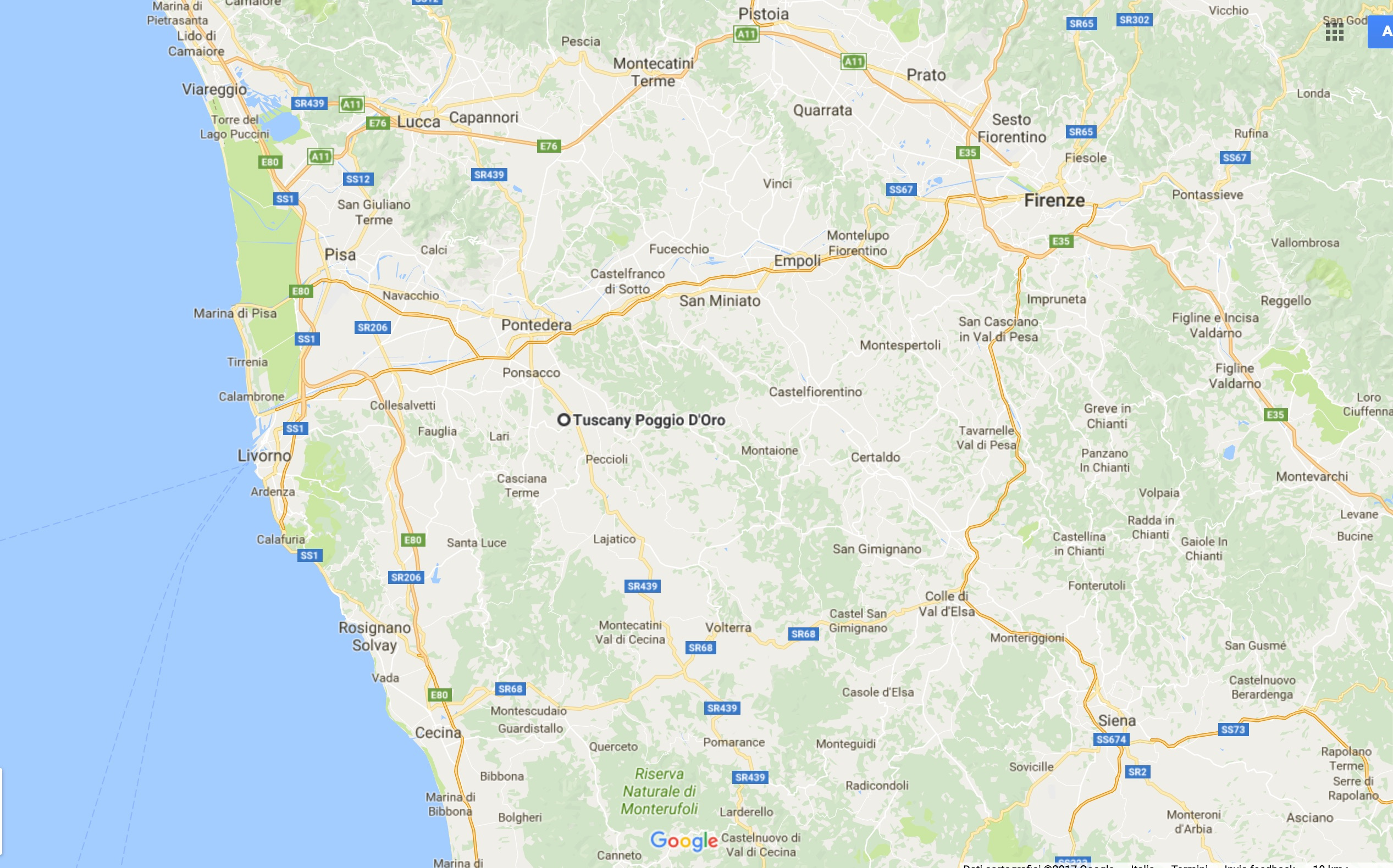 Start Your Tuscany Tour - Poggio D&amp;#039;Oro Tuscany, Holidays In for Google Map of Tuscany Italy