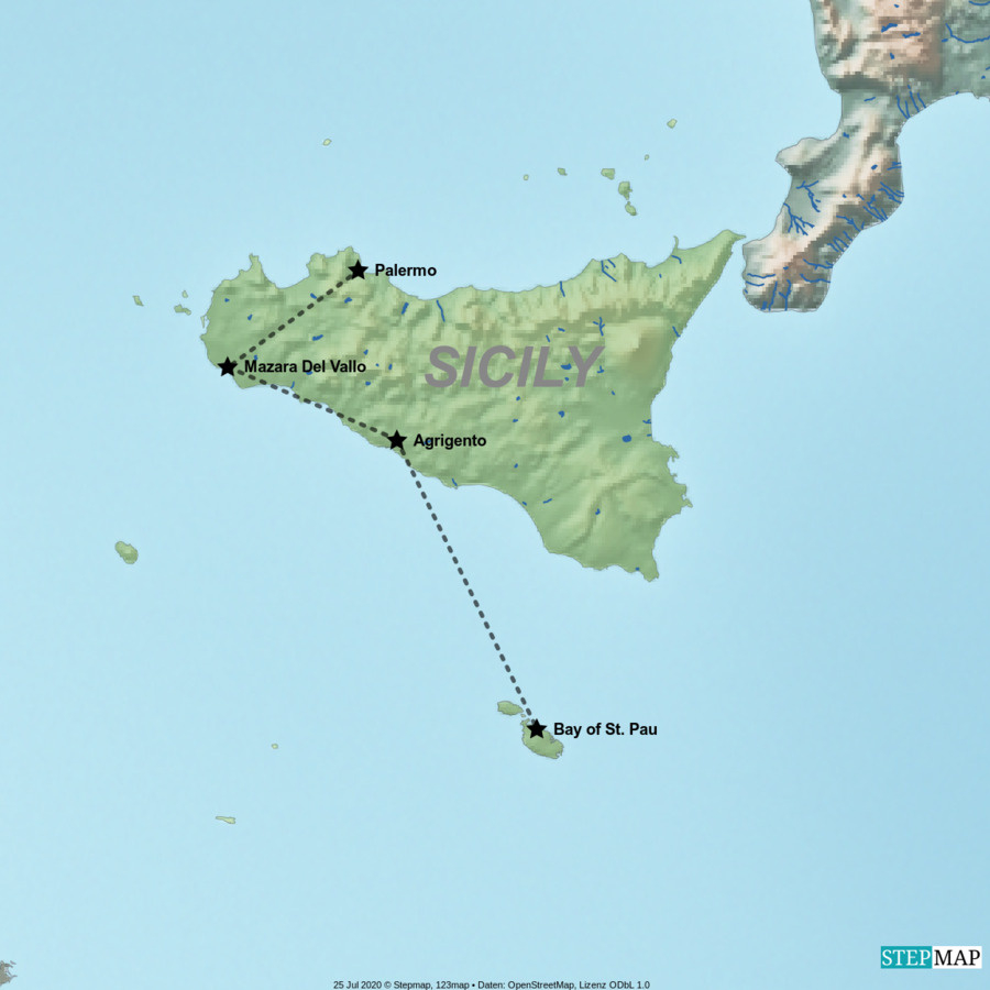 Stepmap - Sicily And Malta - Landkarte Für Italy in Map Of Italy Sicily And Malta