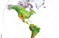 Stock-Illustration „Watercolor Geographical Map Of The World with regard to North America and South America Physical Map