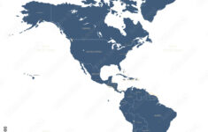 Stock-Vektorgrafik „A Detailed Map Of North America-South America intended for Map of North and South America Without Names