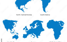 Stock-Vektorgrafik „Detailed Vector Map Of North - Central America with regard to Central North And South America Map