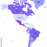 Stock Vektorgrafik „アメリカ大陸地図 Map Of North And South For Map Of North And South America Continent