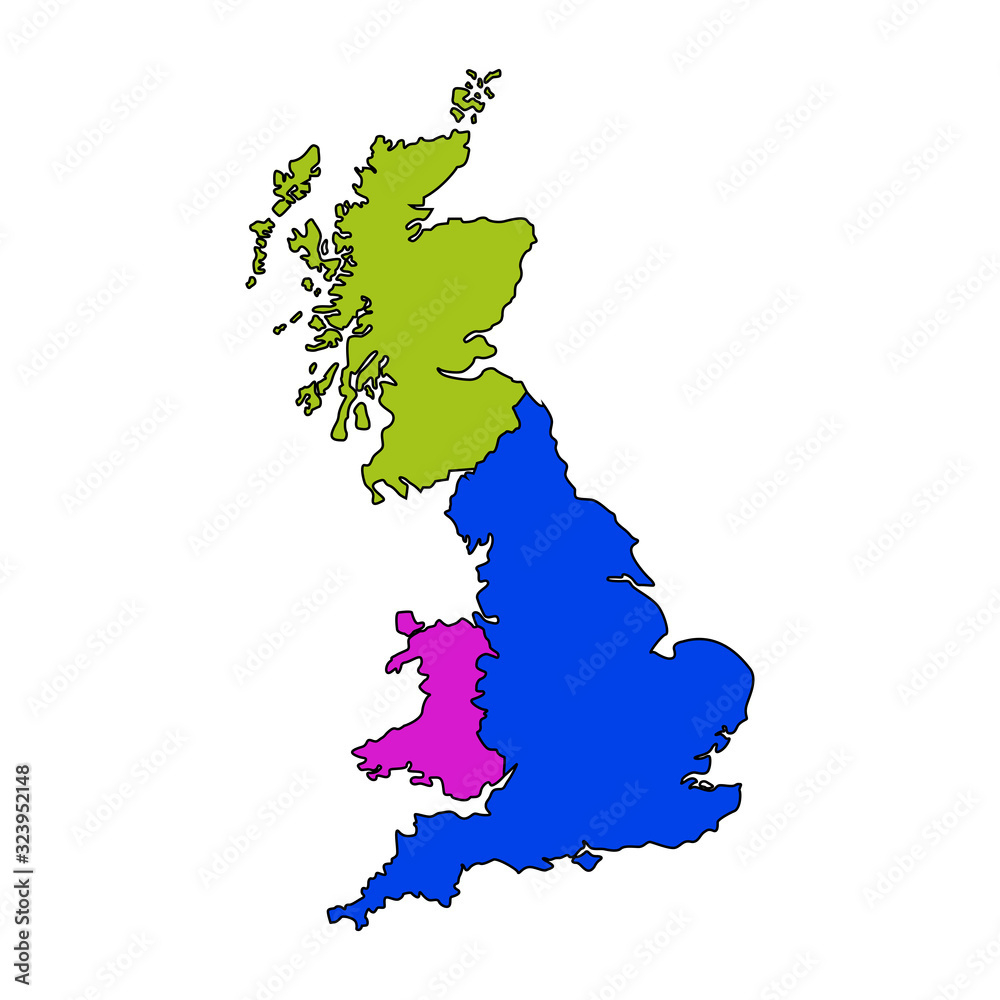 Stock-Vektorgrafik „England, Scotland, Wales Map Icon“ | Adobe Stock in Map of England Wales and Scotland