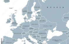 Stock-Vektorgrafik „Europe With A Part Of The Middle East, Gray with regard to Map of Western Hemisphere and Europe