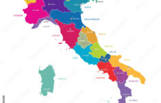 Stock-Vektorgrafik „Italy Map With Regions And Cities“ | Adobe Stock with Regions of Italy Map with Cities
