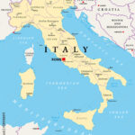 Stock Vektorgrafik „Italy, Political Map, Administrative Divisions Pertaining To Map Of Italy In English