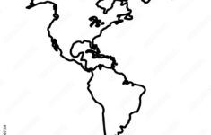 Stock-Vektorgrafik „Map North And South America Location Line pertaining to North And South America Map Drawing