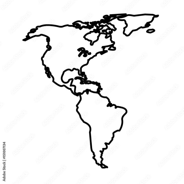 North and South America Map Drawing