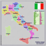 Stock Vektorgrafik „Map Of Italy With Infographic. Colorful Regarding Map Of Italy Regions And Cities