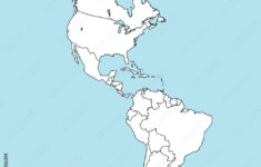 Stock-Vektorgrafik „Map Of North And South America. Vector inside Blank Map of South and North America