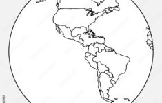 Stock-Vektorgrafik „Map Of North And South America. Vector Outline for Map of North and South America Black and White