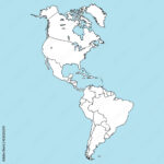 Stock Vektorgrafik „Map Of North And South America. Vector Throughout North And South America Map Blank