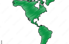 Stock-Vektorgrafik „North And South America Map Continent Vector for Map Of North And South America Continent