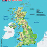 Stock Vektorgrafik „Physical Map Of The United Kingdom. High Throughout Detailed Map Of England And Scotland