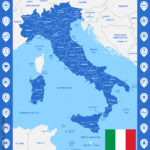 Stock Vektorgrafik „The Detailed Map Of The Italy With Regions Or Within Map Of Italy With Islands