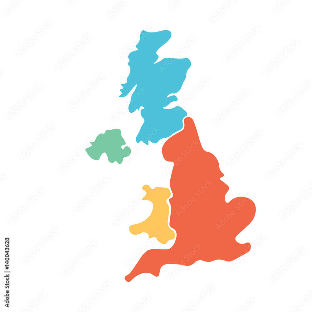 Stock-Vektorgrafik „United Kingdom, Aka Uk, Of Great Britain And with regard to Map of England Without Wales and Scotland