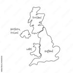 Stock Vektorgrafik „United Kingdom, Aka Uk, Of Great Britain And Within Map Of England Without Wales And Scotland
