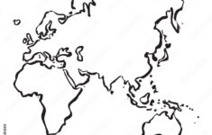 Stock-Vektorgrafik „Vector Drawing Map Of Europe, Africa, Asia And in Map Of Asia Africa And Europe