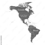 Stock Vektorgrafik „Vector Illustration With Map Of North And In Map Of North And South America Black And White