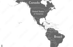 Stock-Vektorgrafik „Vector Illustration With Map Of North And in Map of North and South America Black and White