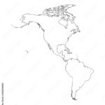 Stock Vektorgrafik „Vector Illustration With Map Of North And In North And South America Map Blank