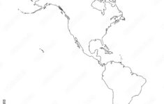 Stock-Vektorgrafik „Vector Illustration With Map Of North And inside Map Of North And South America Black And White
