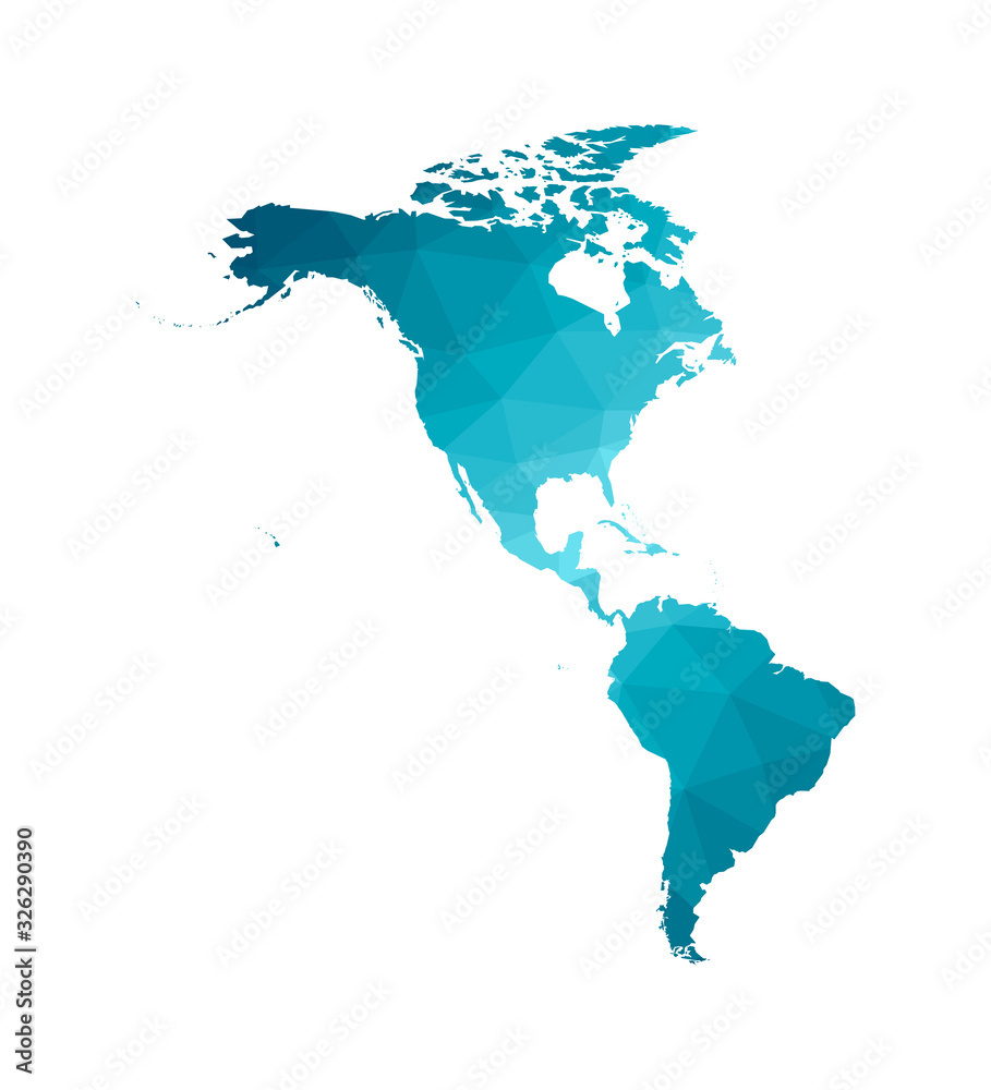 Stock-Vektorgrafik „Vector Illustration With Simplified Map Of inside North And South America Continent Map