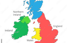 Stock-Vektorgrafik „Vector Isolated The Uk Map Of Great Britain for Map of Ireland England Scotland and Wales