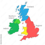Stock Vektorgrafik „Vector Isolated The Uk Map Of Great Britain Within Map Of Scotland And England And Ireland