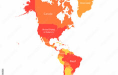 Stock-Vektorgrafik „Vector South America And North America Map throughout USA Map North and South America