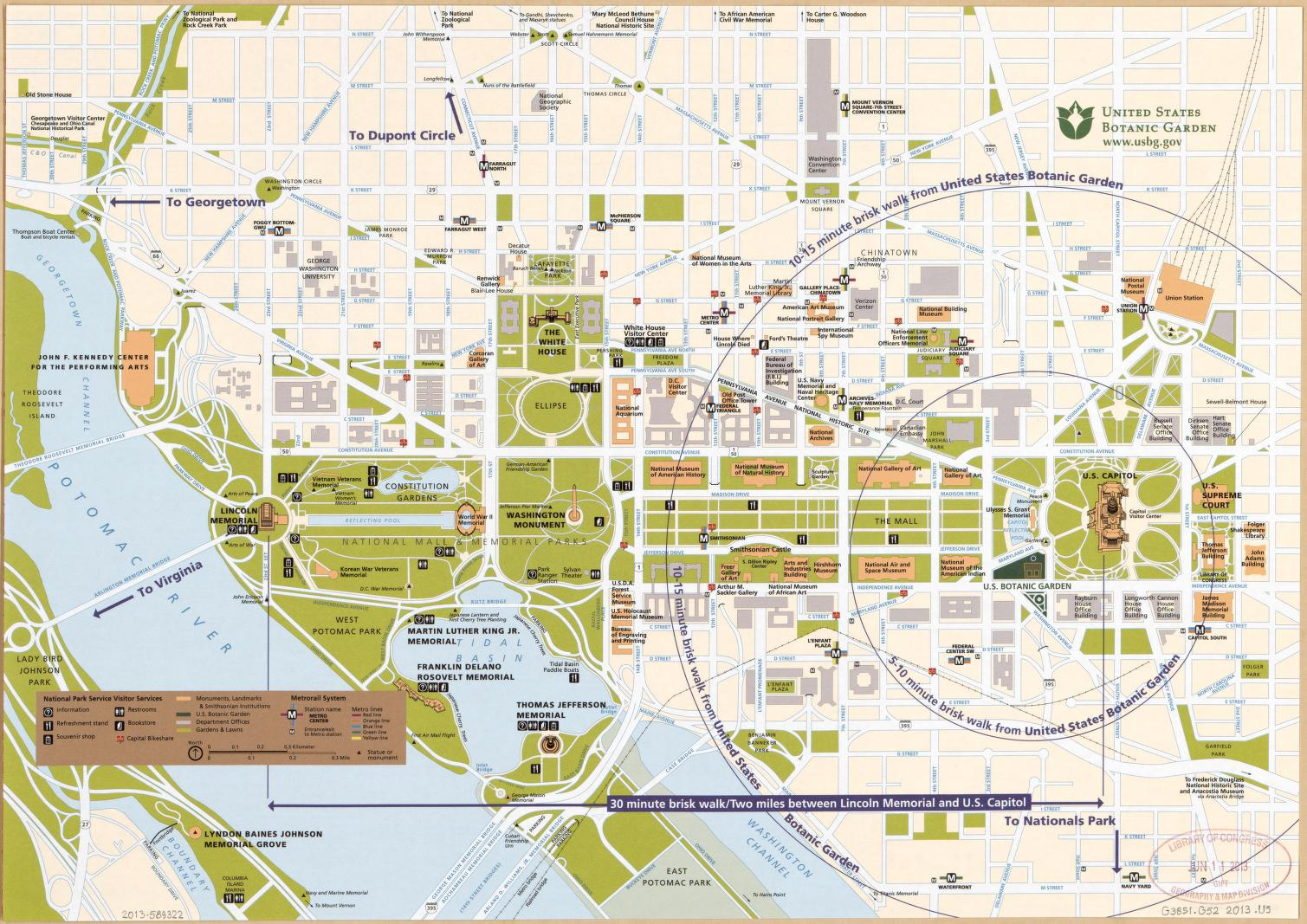 Street Map Of Central Washington D.c. Showing Parklands And All regarding Free Printable Map Of Washington Dc