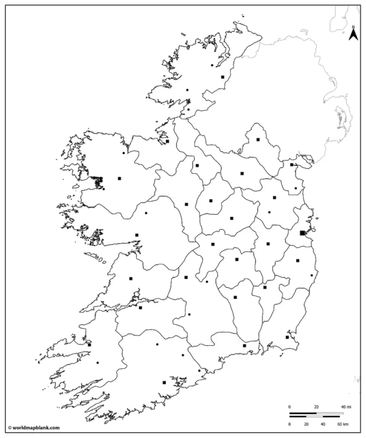 Blank Map of Wicklow County