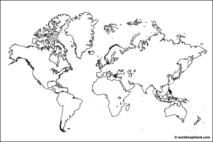 Blank World Map Printable Free
