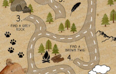 Teddy Bear Picnic Game Map - Printable Bear Hunt Party Game Map in Going on A Bear Hunt Map Printable